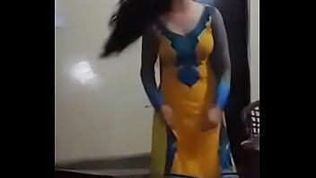 Indian girl dances in bathroom